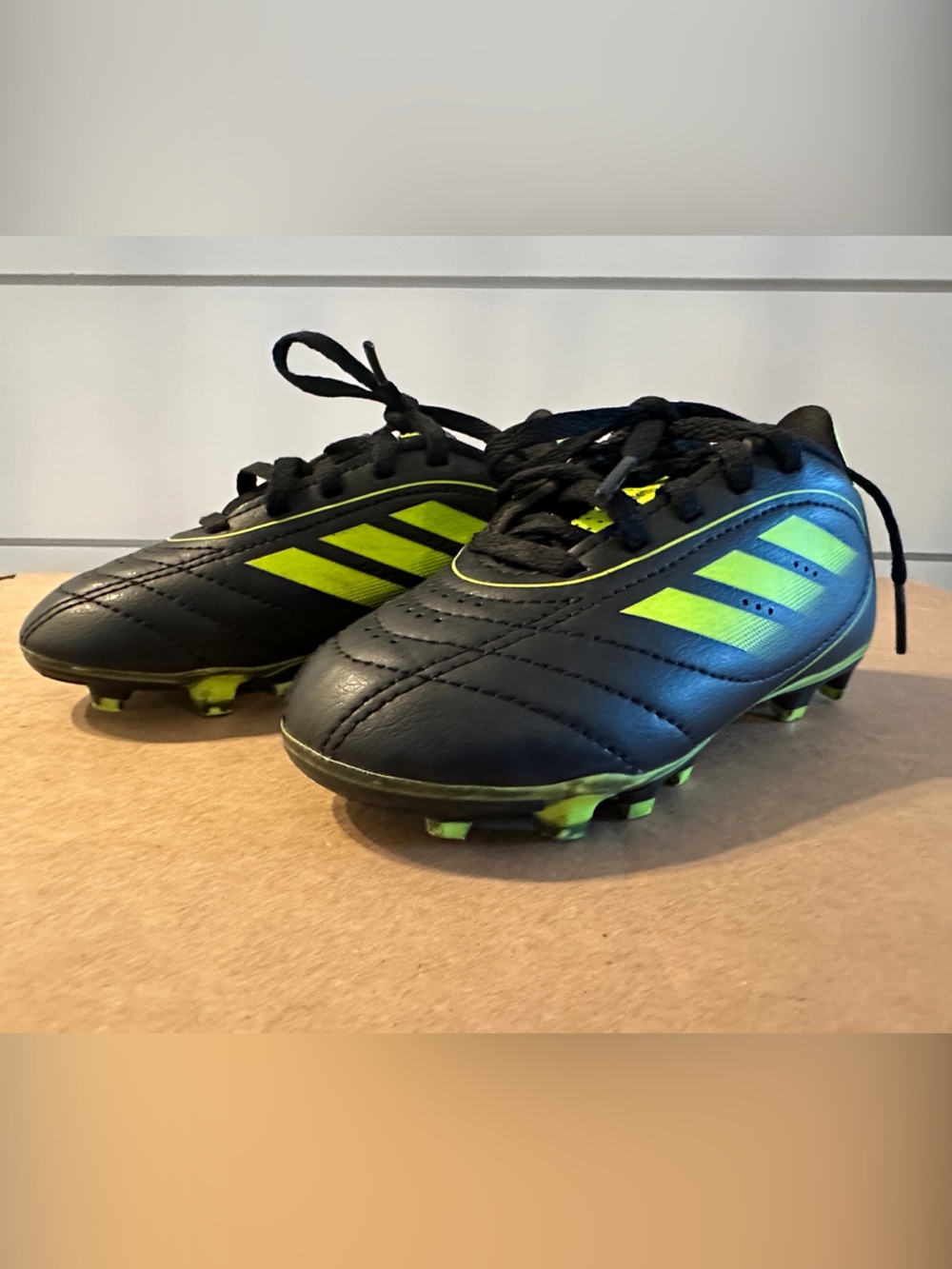 adidas Kids Black & Neon Green Soccer Cleats
